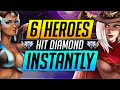 6 EASIEST Heroes to RANK UP FAST to Diamond+ | Grandmaster Tricks - Overwatch Pro Guide