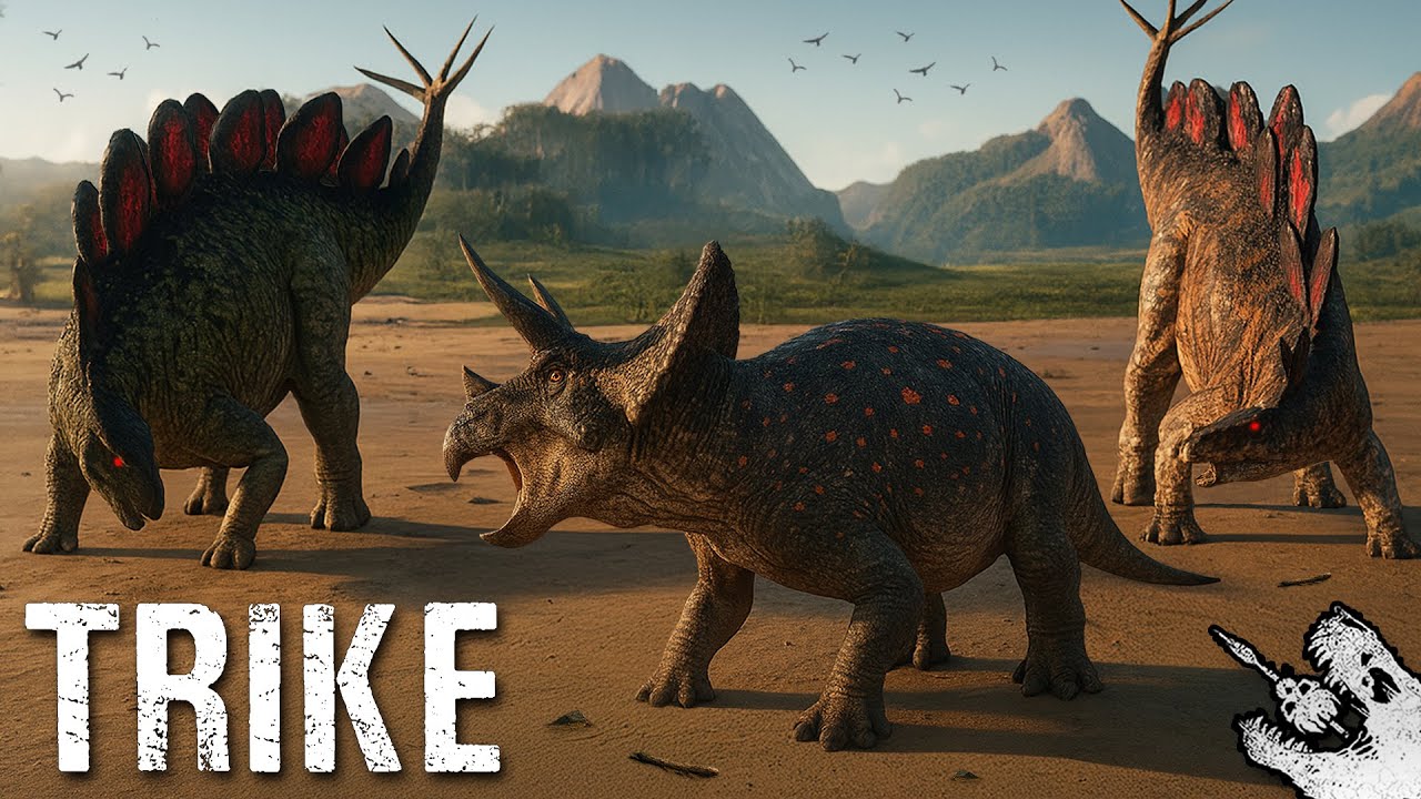 4 STEGOS greifen einen SOLO TRIKE an ☠️🩸 Überleben als TRICERATOPS 🦕 - The Isle