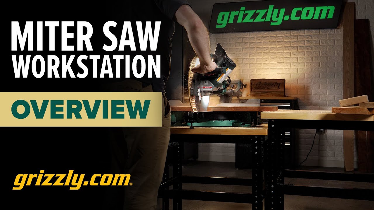 Grizzly T34445 - 3-Pc. Miter Saw Workstation with Butcher Block