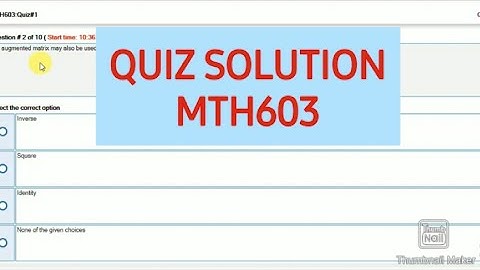 Solved Quiz MTH603 correct solution
