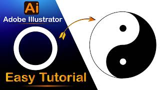 Easy Yin Yang Logo Tutorial in Illustrator 🔥#sylusskydesigns