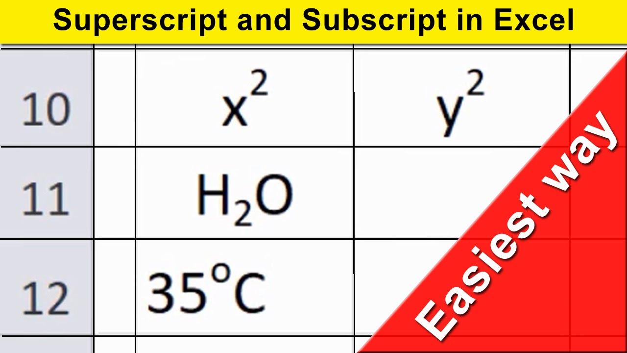 How To Superscript and Subscript in Microsoft Excel 🔥🔥🔥