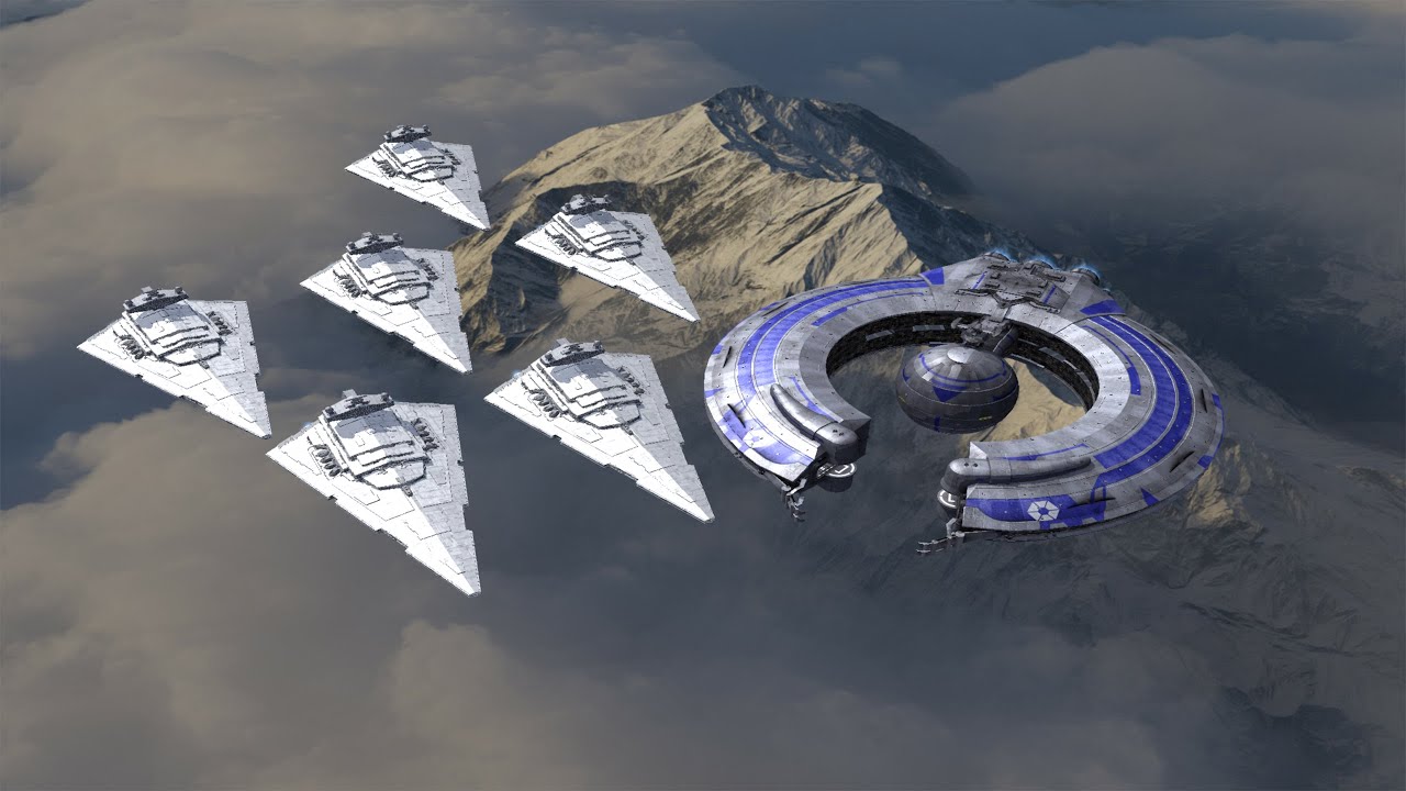 6 Imperial Star Destroyers vs. Lucrehulk – Epic Star Wars Battle! - YouTube