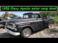 1958 Chevy pickup motor swap complete.