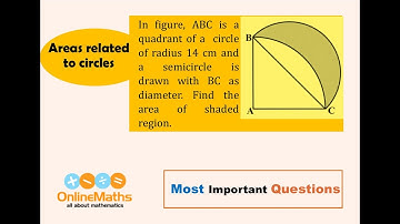 X Area Related to Circles In figure, ABC is a quadrant of a circle of radius 14cm and a semicircle i