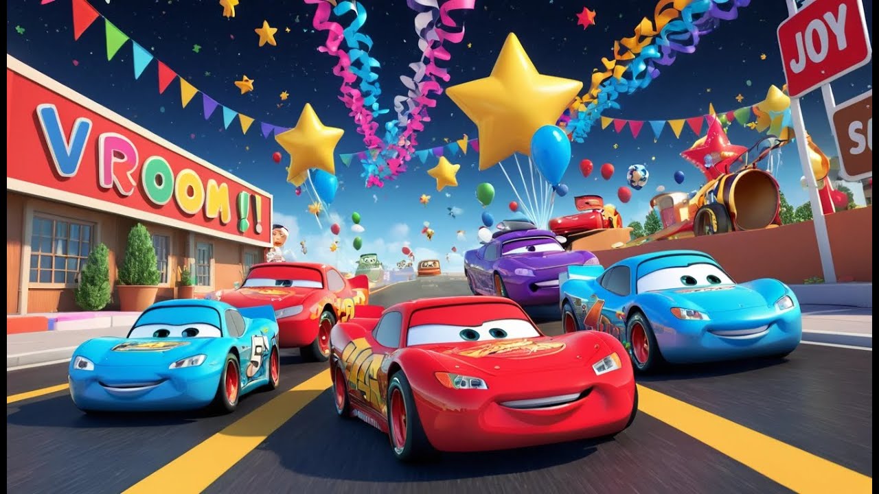 Five Little Cars Racing Zoom Zoom | Fun Counting and Action Song for Kids | Preschool Nursery Rhyme