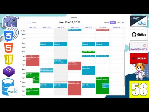 58 De MySQL a JSON para cargar en FULLCALENDAR en el SISTEMA VETERINARIO(PHPyMySql)FullStack