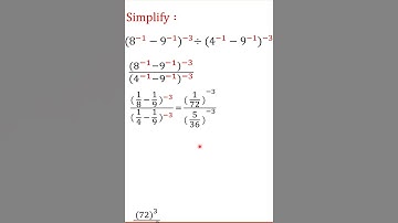 How To Simplify Negative Exponent ? #shorts #trending #simplification #algebra #shortsfeed