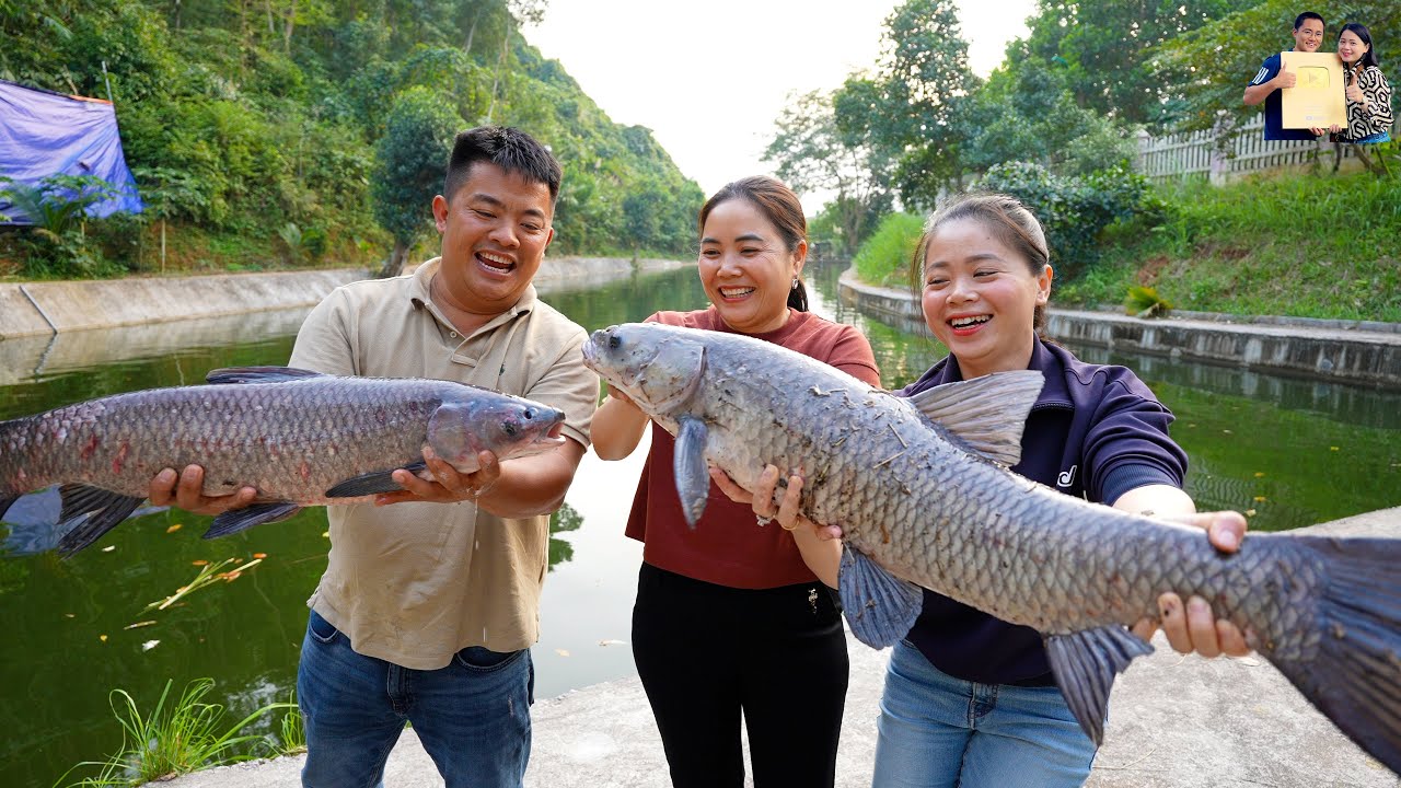 Gặp lại chị em Pơ Ái Mí được A Hải Sapa câu Cá Trắm đen khổng lồ chiêu đãi toàn món ngon ở Lào Cai