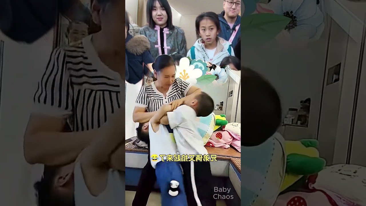 Brothers boxing match with mom and dad as referees 👦🥊兄弟のボクシング対決、パパとママが審判 😂🥊