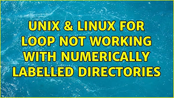 Unix & Linux: For loop not working with numerically labelled directories (2 Solutions!!)