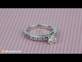 Cathedral Diamond & Pink Sapphire Gem Engagement Ring (0.50 ct.)