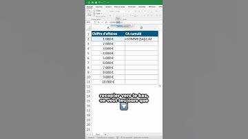 Comment faire une somme cumulée sur Excel ?