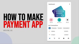 How to create Payment App Mockup using HTML and CSS | App Mockup design with HTML and CSS