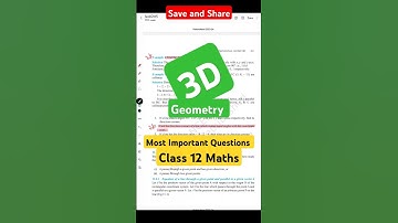 Class 12 Maths | Most Important Questions | Chapter 11 3D Geometry | Maths class 12 #mathsclass12