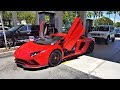 Lamborghini Aventador S LP740-4 LOUD ANGRY RED BULL RIDE From Lamborghini Miami