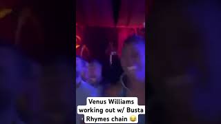 Busta Rhymes, Venus Williams working out music video song necklace chain tennis match highlights