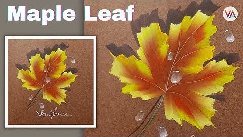 How To Paint Shadow ? Autumn Maple Leaf painting | Acrylic Painting Tutorial | Water Drops Painting