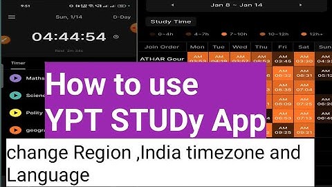 How to use YPT STUDy App , Change India timezone and Change language