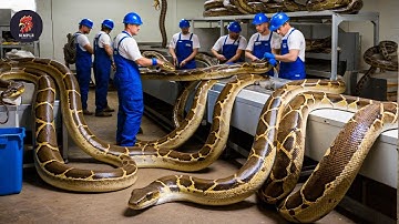How Millions Of PYTHONS Are Farmed For Skin By American Farmers? Python Modern Farm Technology
