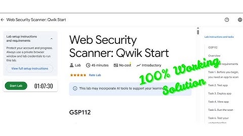 Web Security Scanner: Qwik Start | #GSP112 | #qwiklabs | #googlecloudplatform |#arcade | #solution