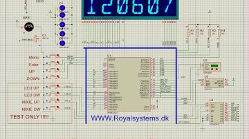 Bascom IV17 Nixie tube clock menu test with russian text