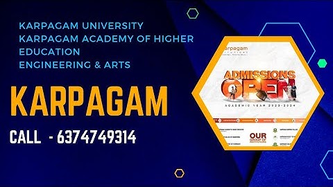 KAHE|KARPAGAM HIGHER EDUCATION| COURSES AND FEES| ADMISSION OPEN 2023-24| #karpagamuniversity