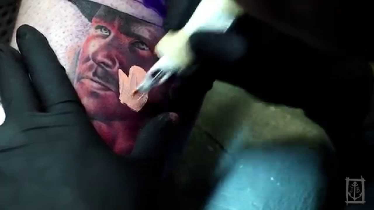 Indiana Jones Portrait Tattoo Timelapse West Coast Tattoo Parlor by Jake Beckwith