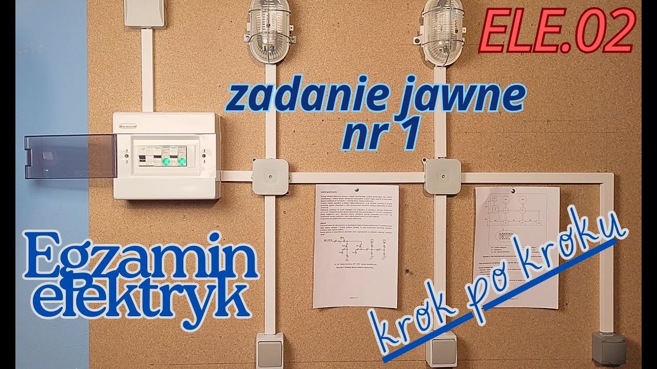 Zad 1 ELE.02 Taki układ musi zmontować każdy elektryk! Zadanie jawne z dwoma łącznikami schodowymi