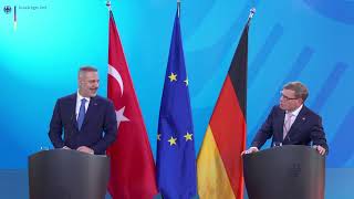 Pressekonferenz von Bundesaußenminister Dr. Wadephul und seinem türkischen Amtskollegen Fidan