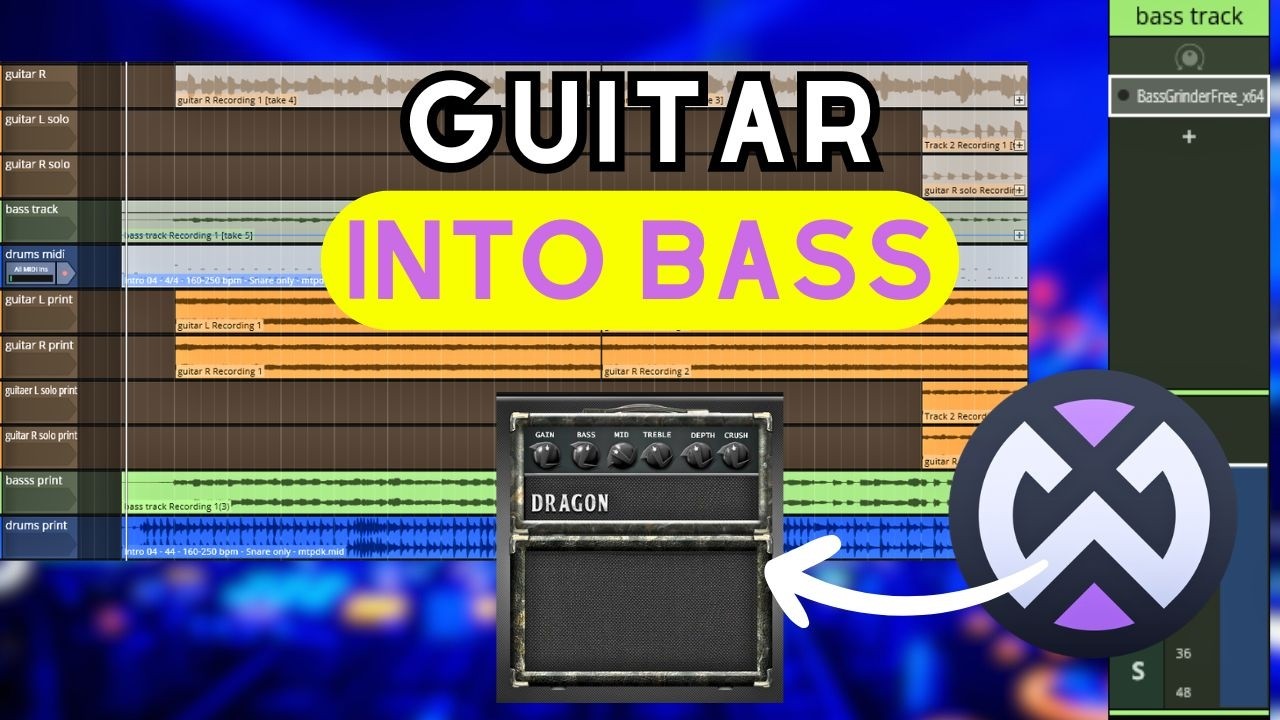 How TO Turn Your GUITAR Into a BASS in Waveform free — No Bass Needed