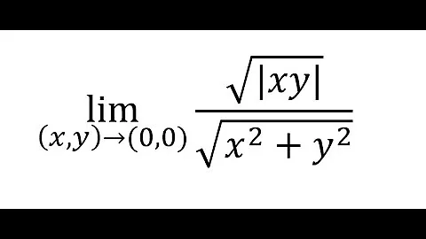 Calculus Help: Multivariable Limits - lim ((x,y)→(0,0))⁡ √(|xy|)/√(x^2+y^2 ) - Techniques