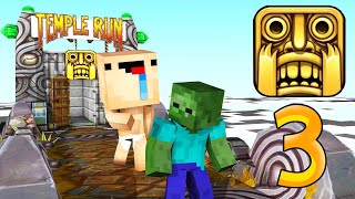 Monster School: TEMPLE RUN 3D CHALLENGE - Minecraft Animation