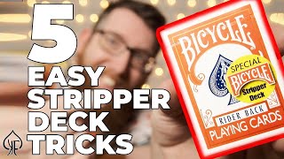 5 EASY Stripper Deck tricks that ANYONE can do | Card Trick Tutorial