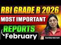 RBI Grade B 2026 | Most Importants Reports of February | Important Reports for RBI Grade B Phase 1