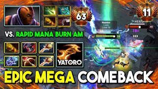 EPIC MEGA COMEBACK By Yatoro Luna With Insane Glaive DMG Vs. Rapid Mana Burn Anti Mage DotA 2