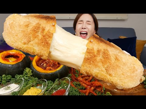 [Mukbang <strong>ASMR</strong>] 대박 🧀 초대형 치즈 스틱 ! 산낙지 인 단호박 먹방 <strong>Amazing</strong> Giant Cheese Stick  Eatingshow Ssoyoung