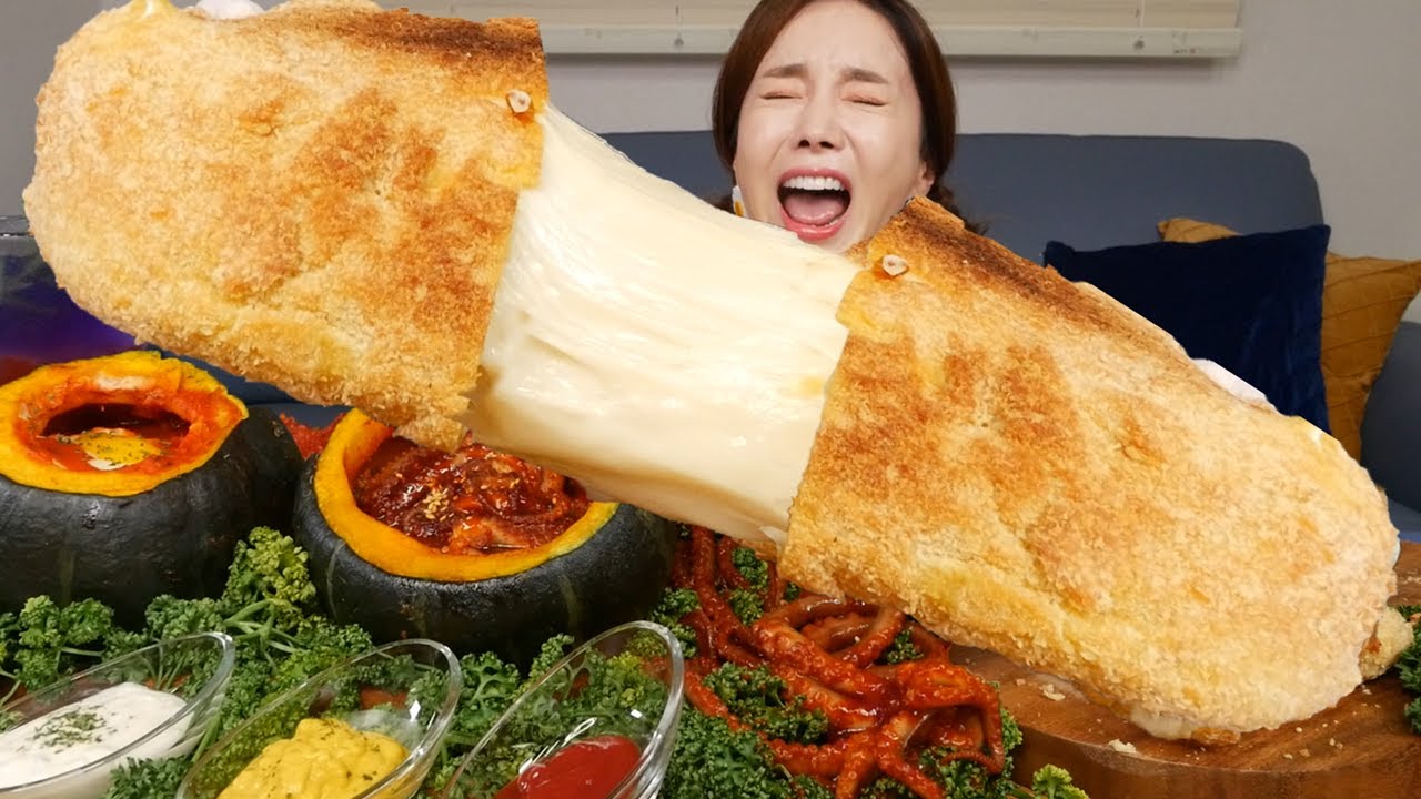 [Mukbang ASMR] 대박 🧀 초대형 치즈 스틱 ! 산낙지 인 단호박 먹방 Amazing Giant Cheese Stick Eatingshow Ssoyoung