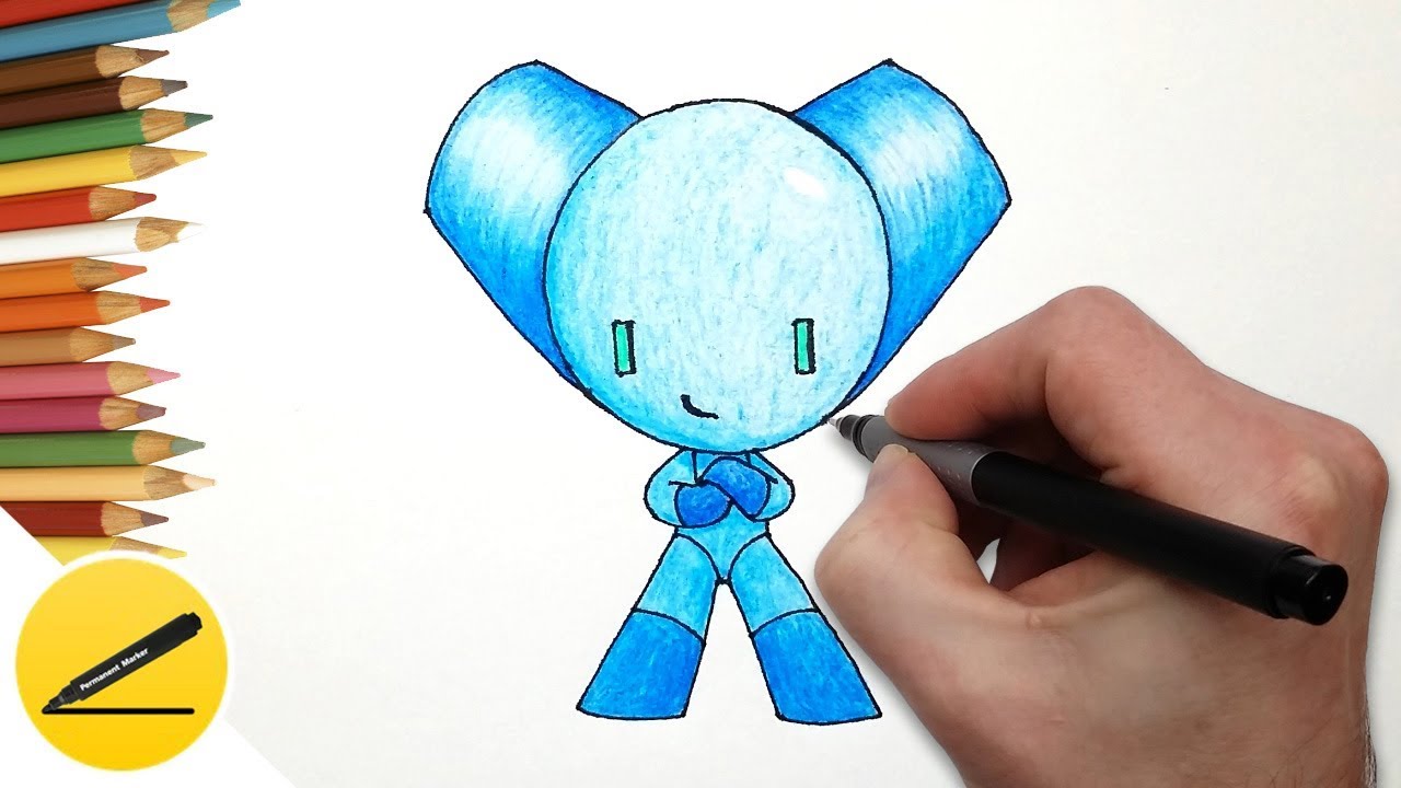 How to Draw Robot Boy Cartoon Characters : Drawing Tutorials