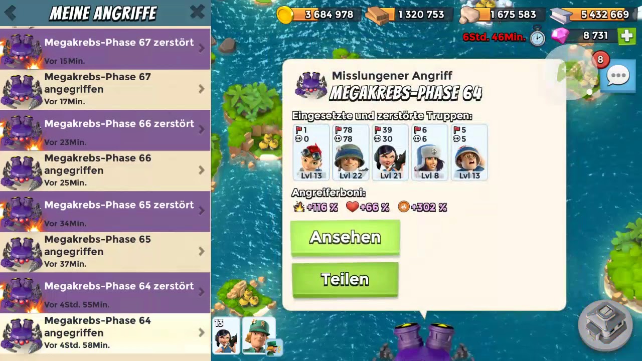 Boom Beach - Mega Crab - Stage 64 - 65