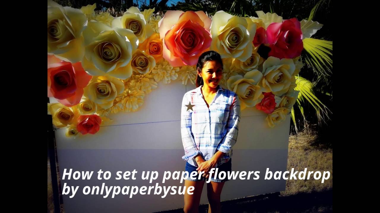 How to set up paper flowers backdrop YouTube