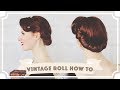 Vintage Up Do Roll How to // Easy Vintage Hair [CC]