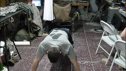 Slow-motion triple clap pushup