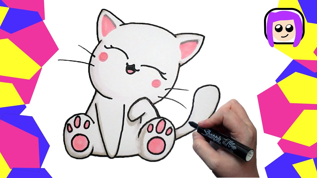 How to Draw a Cat Kawaii | How to Use Alcohol Markers | Dibujos Kawaii ...