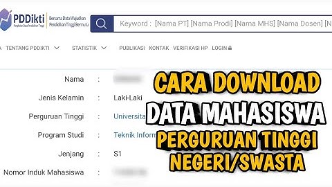 Cara Cek + Download Data Mahasiswa, Dosen, Prodi Atau Perguruan Tinggi di PDDIKTI Kemdikbud Lewat HP