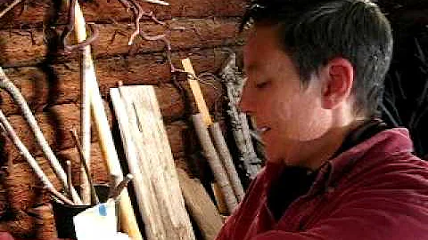 Cynthia Kingsbury in her redwood log cabin studio ...