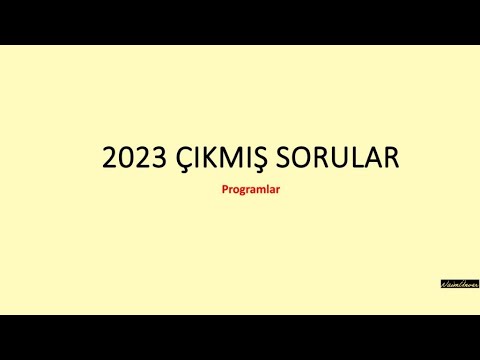 2023 Çıkmış Sorular (Okul Öncesi Eğitim Programları)