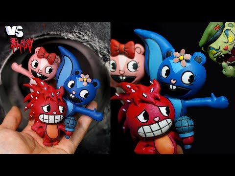 [FNF]Making Flaky, Petunia and Giggles Sculpture Timelapse [Happy Tree Friends] Friday Night Funkin&rsquo;