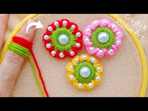💖🌟 Super Easy Woolen Flower Making Trick with Finger - You will Love this Beautiful Flower Design