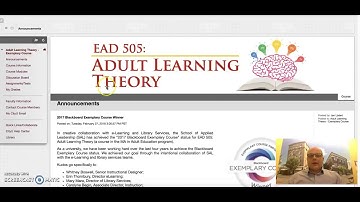 2017 Blackboard Exemplary Course EAD505 Adult Learning Theory